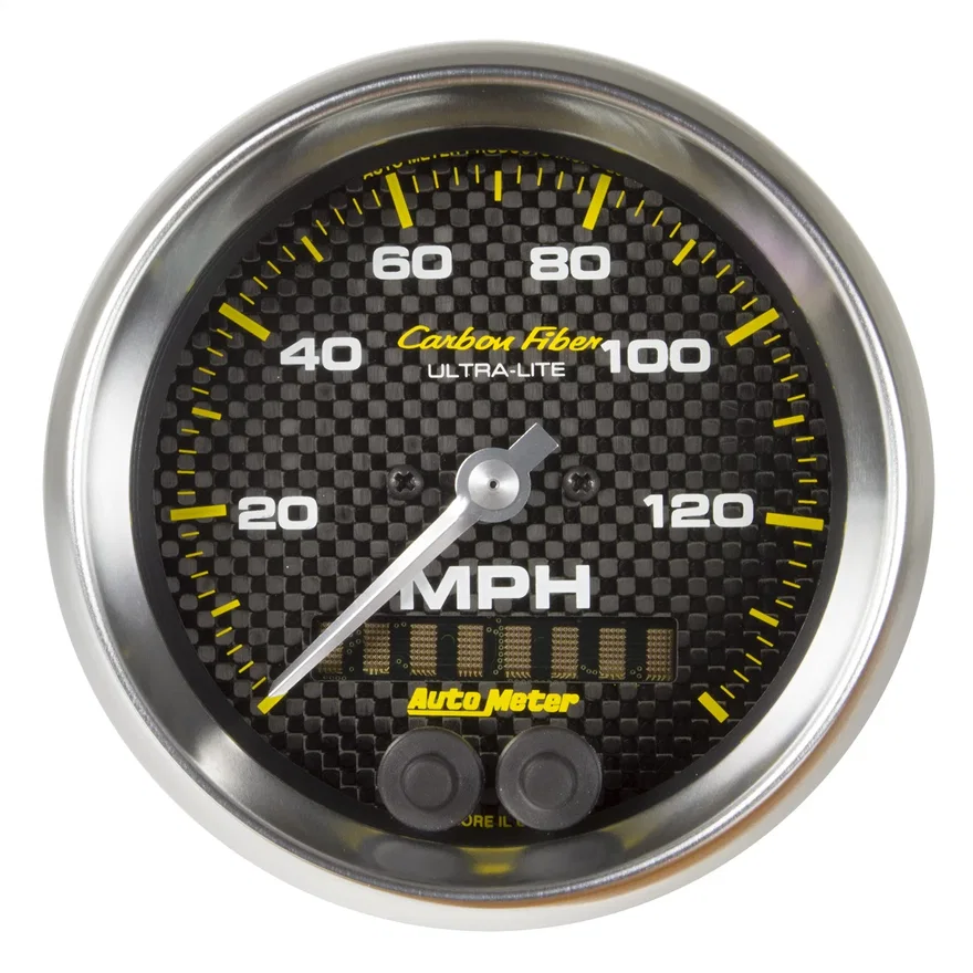 GAUGE; SPEEDOMETER; 3 3/8in.; 140MPH; GPS; CARBON FIBER