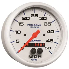 GAUGE; SPEEDOMETER; 5in.; 50MPH; GPS; MARINE WHITE image 3