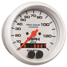 GAUGE; SPEEDOMETER; 3 3/8in.; 140MPH; GPS; MARINE WHITE image 3