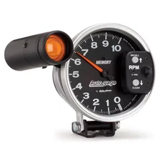 GAUGE; TACH; 5in.; 10K RPM; PEDESTAL W/EXT. SHIFT-LITE/MEM; BLACK; AUTO GAGE image 3