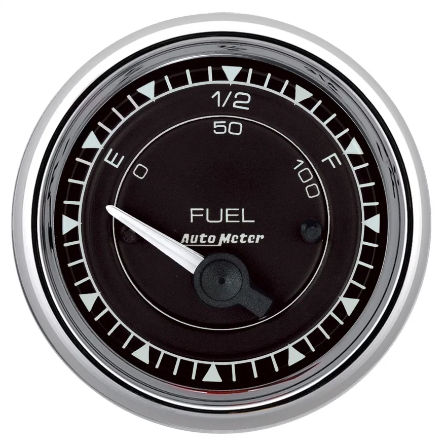 GAUGE; FUEL LEVEL; 2 1/16in.; 0OE TO 90OF; ELEC; CHRONO CHROME
