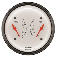 GAUGE; DUAL; FUEL/OILP; 3 3/8in.; 240OE-33OF/100PSI; ELEC; ARCTIC WHITE image 2