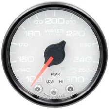 GAUGE; WATER TEMP; 2 1/16in.; 300deg.F; STEPPER MOTOR W/PEAK/WARN; WHT/BLK; SPEK image 2
