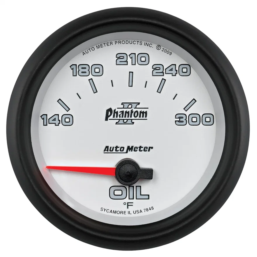 GAUGE; OIL TEMP; 2 5/8in.; 140-300deg.F; ELECTRIC; PHANTOM II