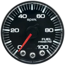 GAUGE; FUEL PRESS; 2 1/16in.; 100PSI; STEPPER MOTOR W/PEAK/WARN; BLK/BLK; SPEK image 2