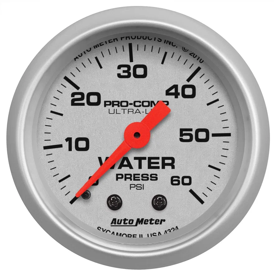 GAUGE; WATER PRESS; 2 1/16in.; 60PSI; MECHANICAL; ULTRA-LITE
