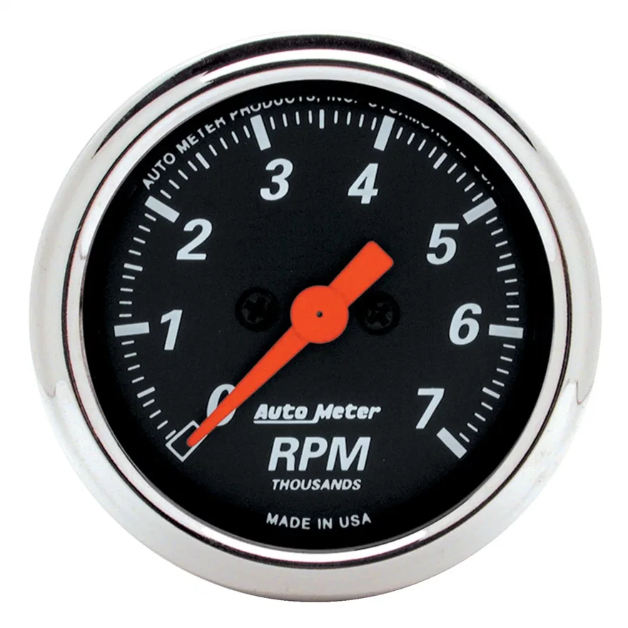 GAUGE; TACHOMETER; 2 1/16in.; 7K RPM; IN-DASH; DESIGNER BLACK