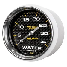 GAUGE; WATER PRESS; 2 5/8in.; 35PSI; MECHANICAL; MARINE CARBON FIBER image 2