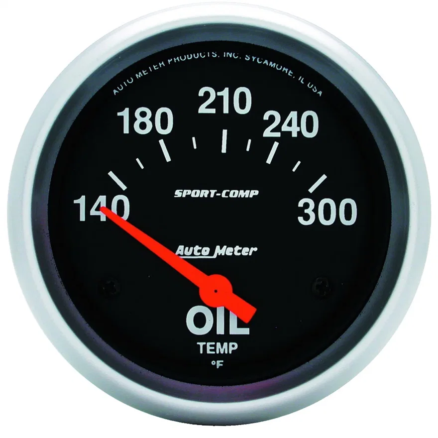 GAUGE; OIL TEMP; 2 5/8in.; 140-300deg.F; ELECTRIC; SPORT-COMP