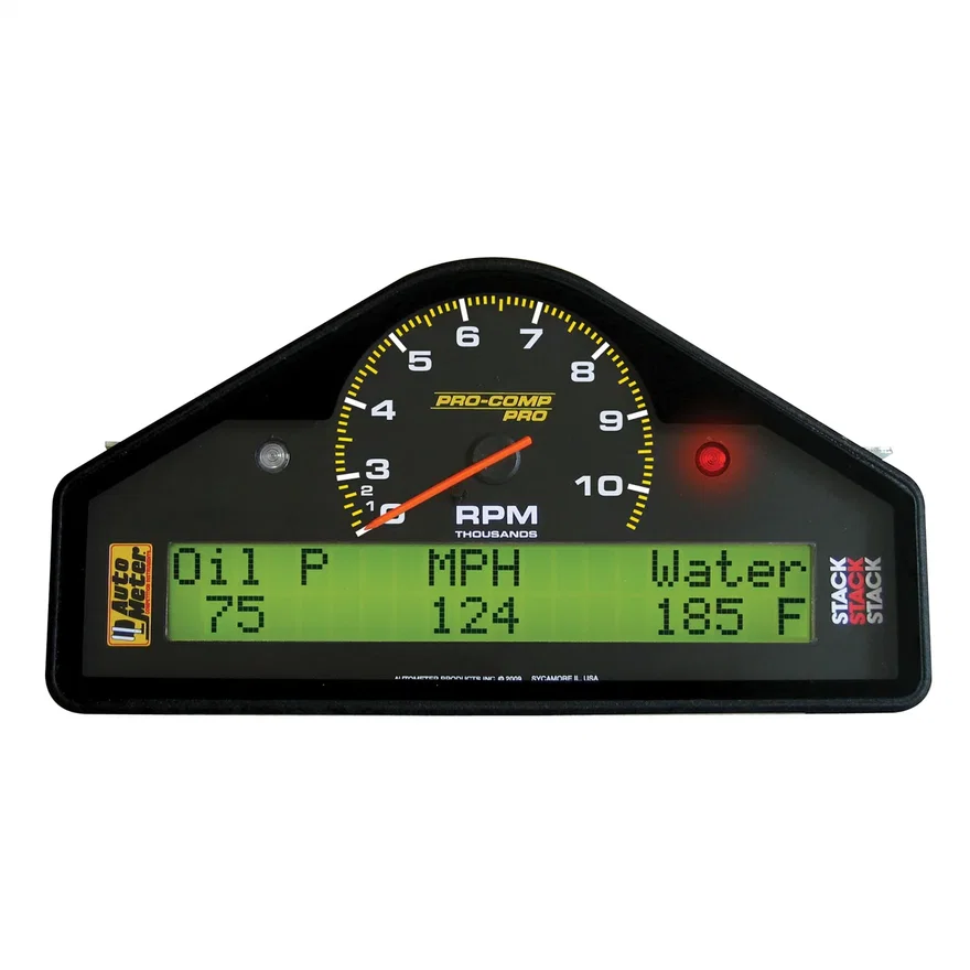 STREET DASH DISPLAY; 10.5K RPM/MPH/OILP/OILT/WTMP/VOLT; PRO-COMP