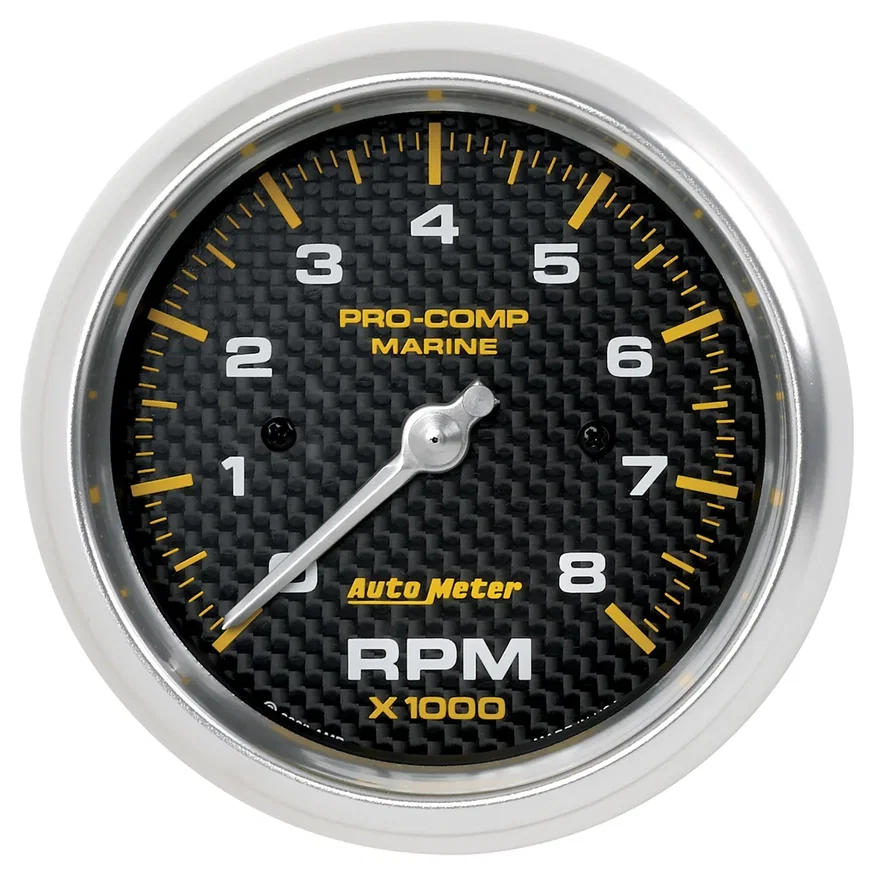 GAUGE; TACHOMETER; 3 3/8in.; 8K RPM; MARINE CARBON FIBER