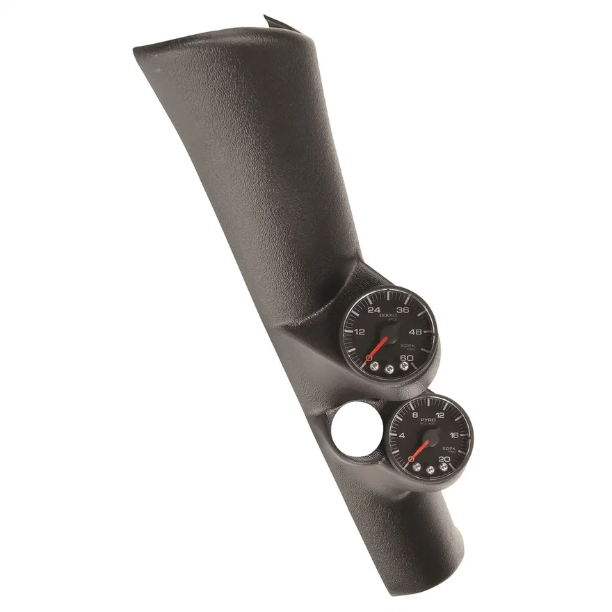 DIESEL GAUGE KIT; A-PILLAR W/SPKR; RAM 98-02; BOOST/EGT; 60PSI/2000deg.F; BLK; S for Dodge