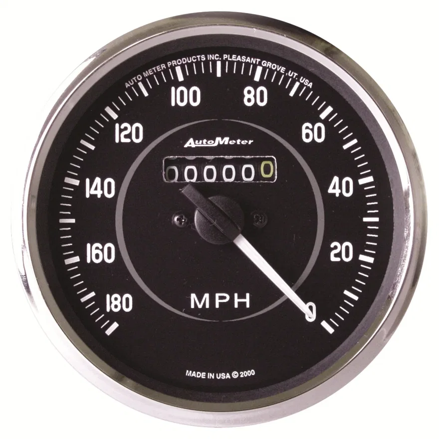 GAUGE; SPEEDOMETER; 4in.; 180MPH; MECHANICAL (REVERSE ROTATION); COBRA