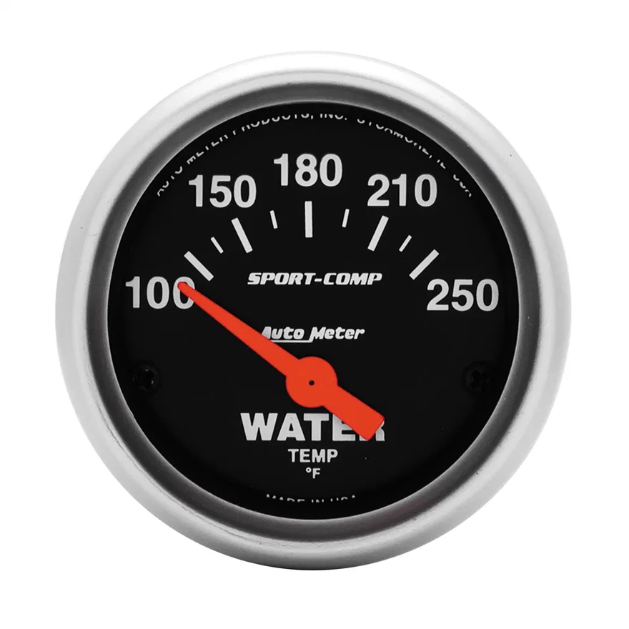 GAUGE; WATER TEMP; 2 1/16in.; 100-250deg.F; ELECTRIC; SPORT-COMP