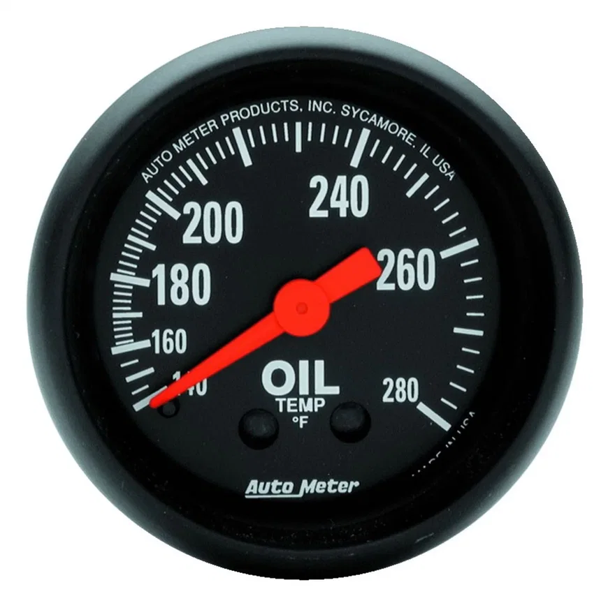 GAUGE; OIL TEMP; 2 1/16in.; 140-280deg.F; MECHANICAL; Z-SERIES