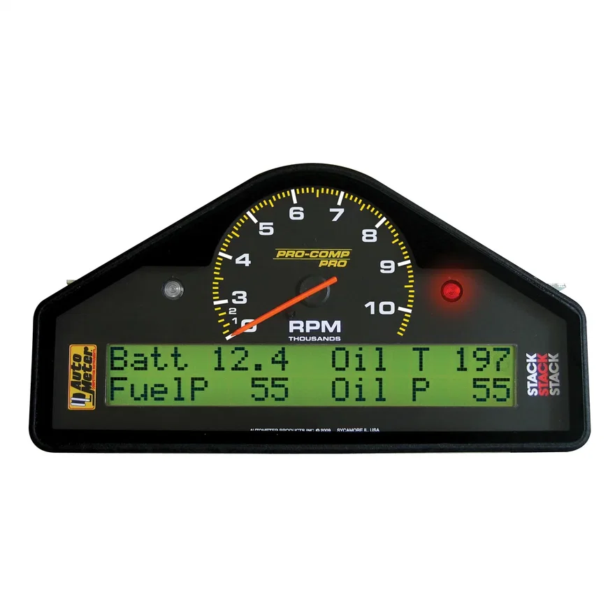 RACE DASH DISPLAY; 10.5K RPM/MPH/FUELP/OILP/OILT/WTMP/VOLT; PRO-COMP