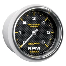 GAUGE; TACHOMETER; 3 3/8in.; 6K RPM; MARINE CARBON FIBER image 3