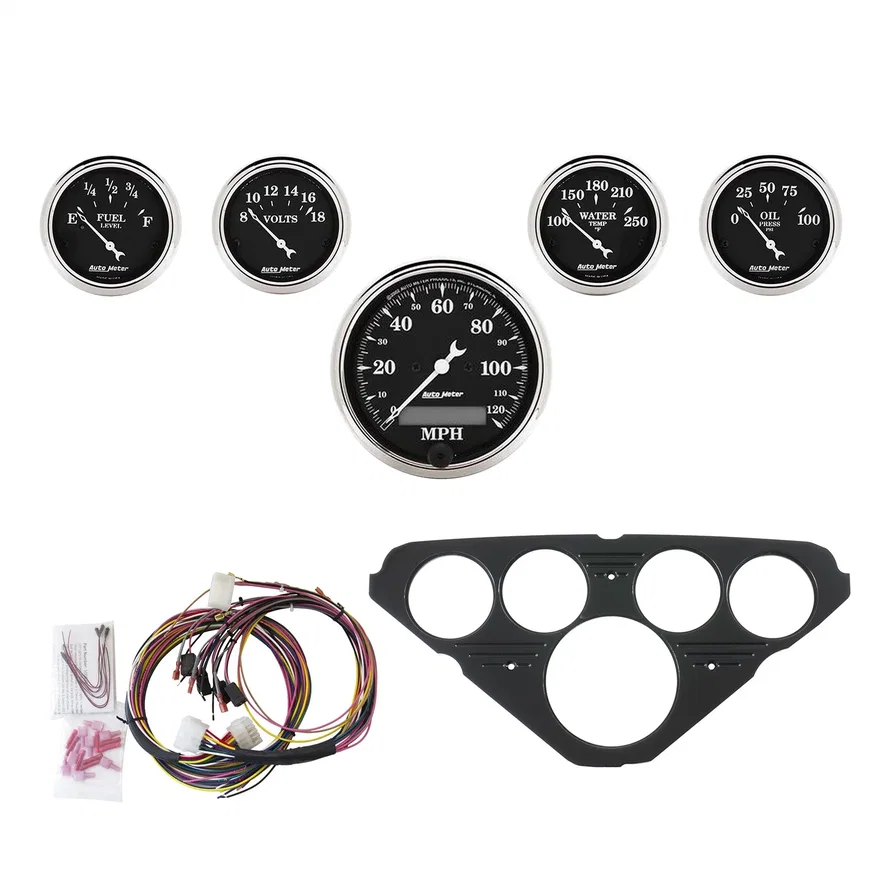 DIRECT FIT DASH KIT; CHEVY TRUCK 55-59; MPH/FUEL/OILP/WTMP/BAT; OTB
