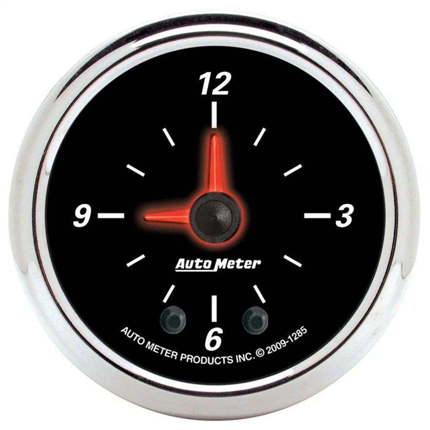 GAUGE; CLOCK; 2 1/16in.; 12HR; ANALOG; DESIGNER BLACK II