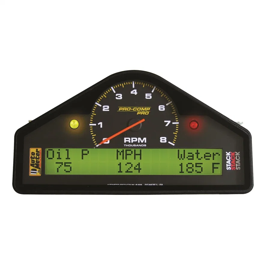 STREET DASH DISPLAY; 8K RPM/MPH/OILP/OILT/WTMP/VOLT; PRO-COMP