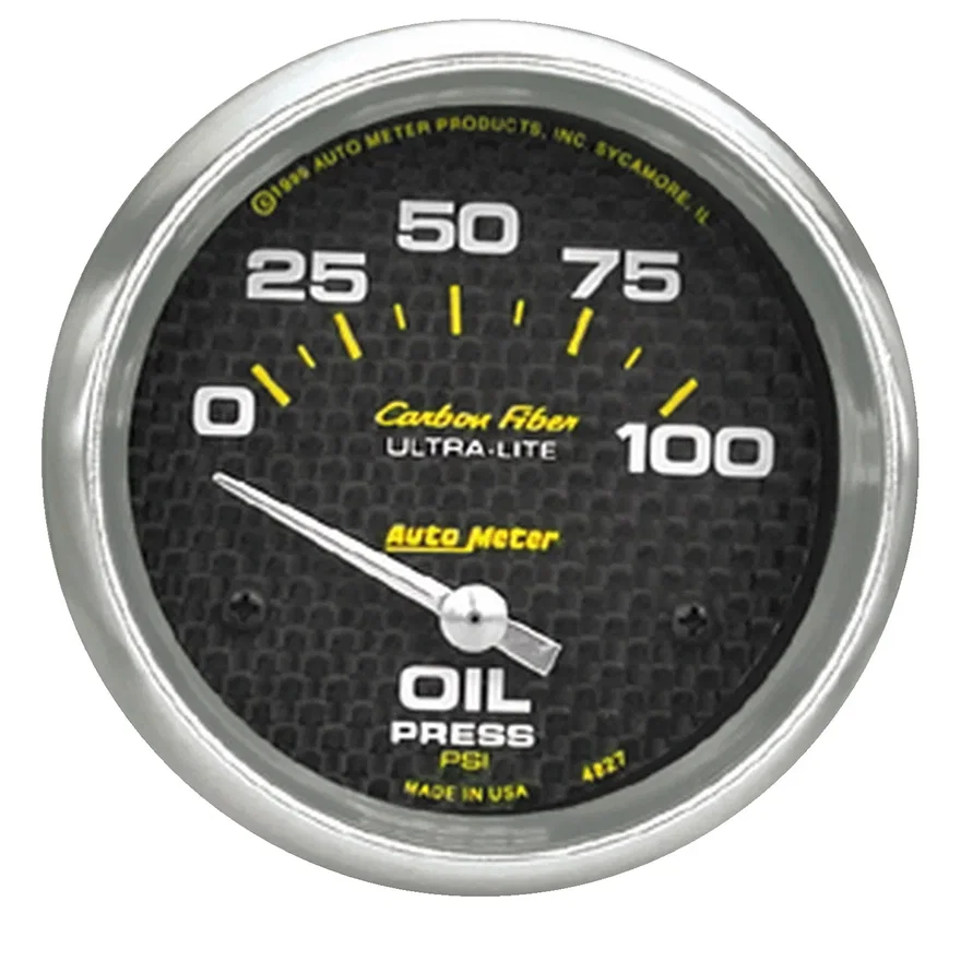 GAUGE; OIL PRESSURE; 2 5/8in.; 100PSI; ELECTRIC; CARBON FIBER