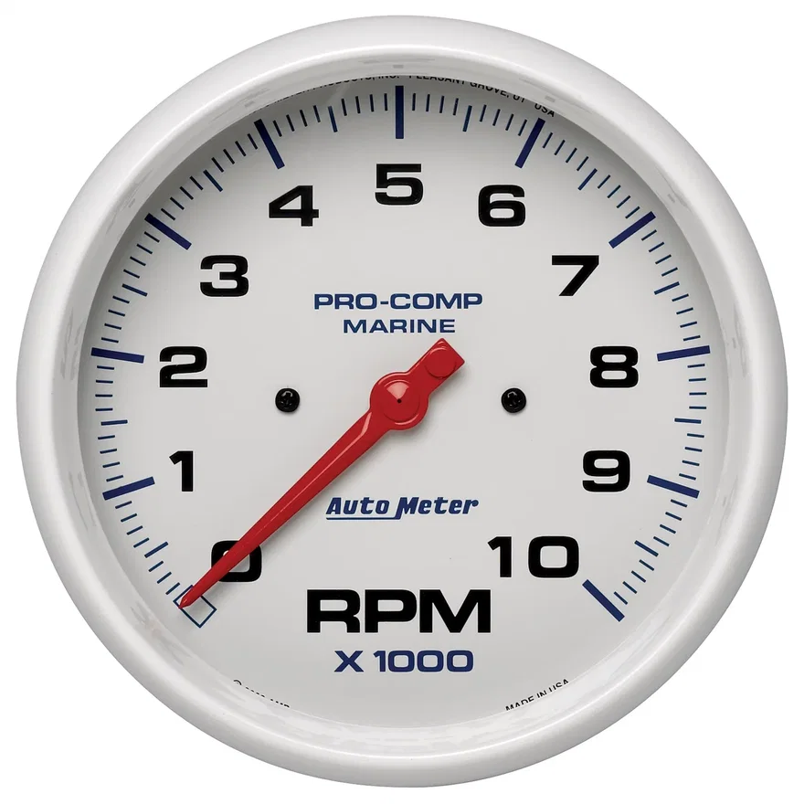 GAUGE; TACHOMETER; 5in.; 10K RPM; MARINE WHITE