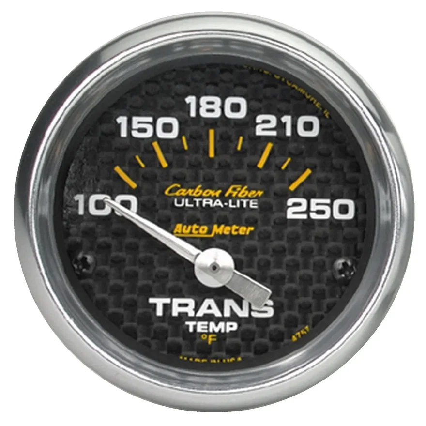 GAUGE; TRANSMISSION TEMP; 2 1/16in.; 100-250deg.F; ELECTRIC; CARBON FIBER