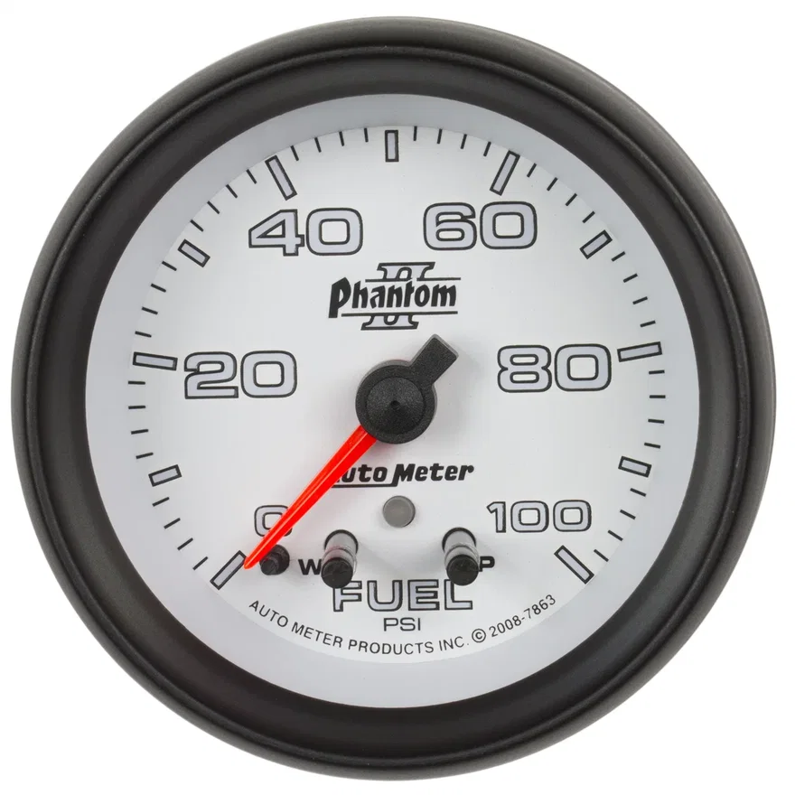 GAUGE; FUEL PRESS; 2 5/8in.; 100PSI; STEPPER MOTOR W/PEAK/WARN; PHANTOM II