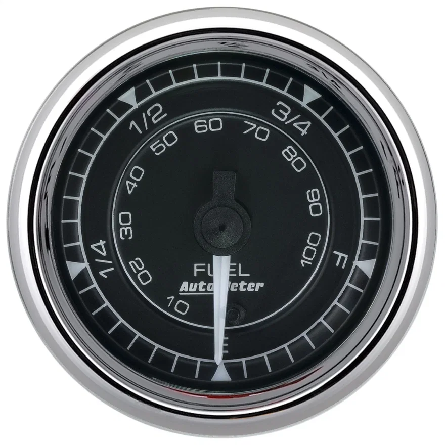 GAUGE; FUEL LEVEL; 2 1/16in.; 0-280O PROGRAMMABLE; CHRONO CHROME