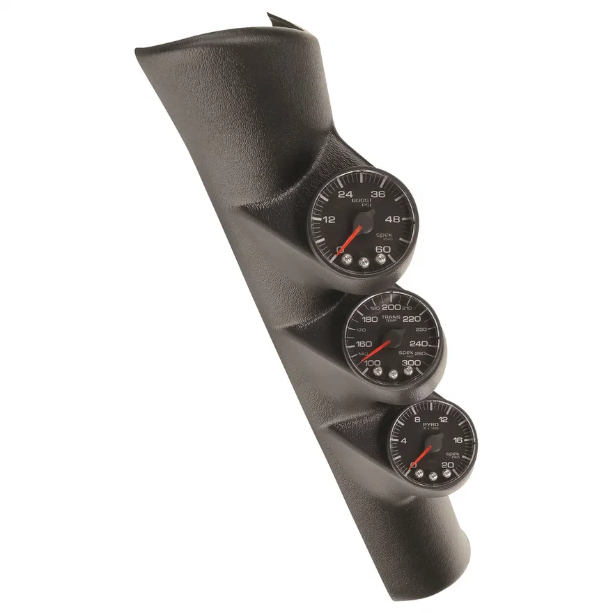 DIESEL GAUGE KIT; A-PILLR; RAM 98-02; BST/EGT/TRANS; 60PSI/2Kdeg.F/300deg.F; BLK for Dodge