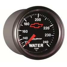 GAUGE; WATER TEMP; 2 1/16in.; 120-240deg.F; MECHANICAL; CHEVY RED BOWTIE; BLACK image 7