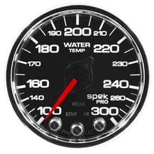 GAUGE; WATER TEMP; 2 1/16in.; 300deg.F; STEPPER MOTOR W/PEAK/WARN; BLK/CHRM; SPE image 2