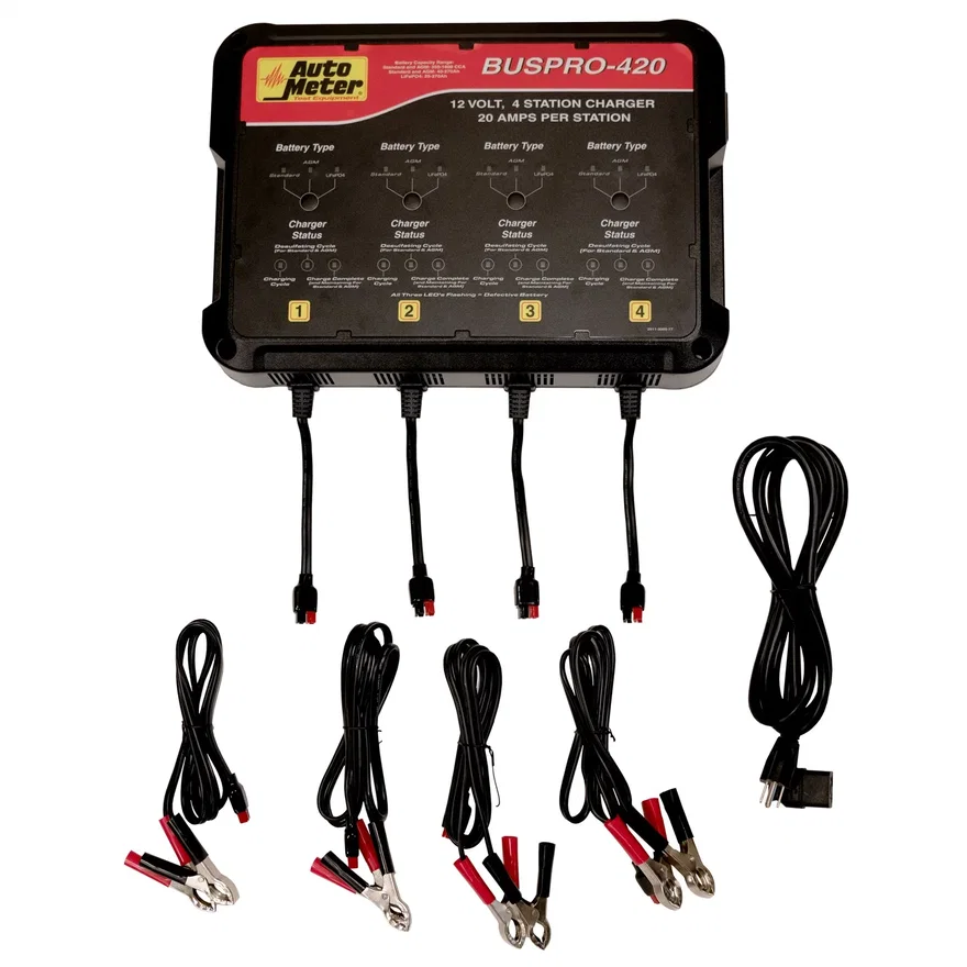 4 STATION MULTI-BANK CHARGER; 20 AMPS/STATION; FLOODED; AGM; LIFEPO4; 120V