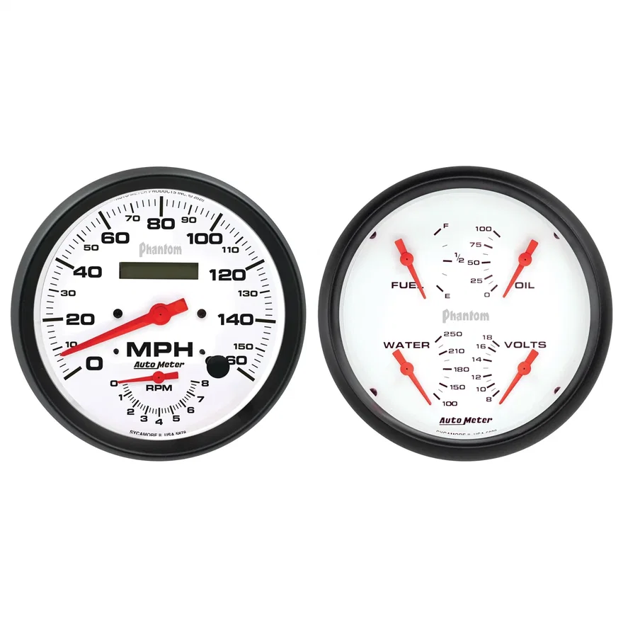 GAUGE KIT; 2 PC.; QUAD/TACH/SPEEDO; 5in.; PHANTOM