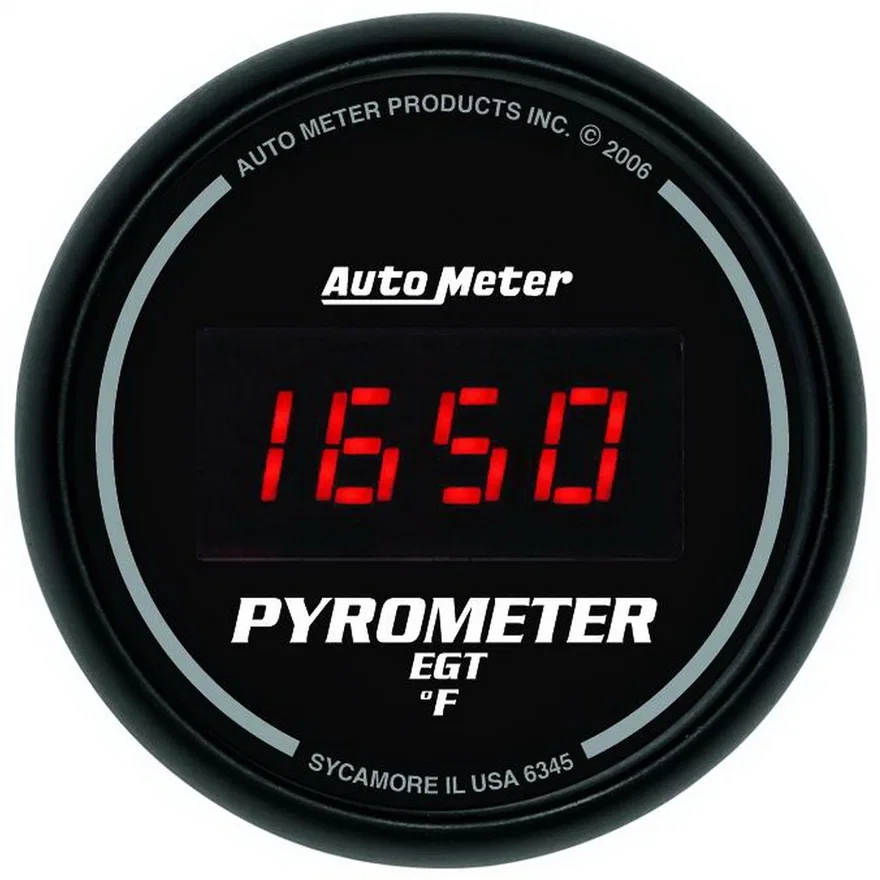 GAUGE; PYROMETER (EGT); 2 1/16in.; 1600deg.F; DIGITAL; BLACK DIAL W/RED LED