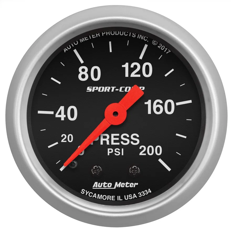 GAUGE; PRESSURE; 2 1/16in.; 200PSI; MECHANICAL; SPORT-COMP