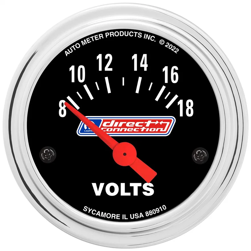 GAUGE; VOLTMETER; 2-1/16in.; 8-18 VOLTS; ELEC; MOPAR MOPAR DIRECT CONNECTION