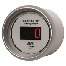 GAUGE; OIL TEMP; 2 1/16in.; 340deg.F; DIGITAL; SILVER DIAL W/RED LED image 2