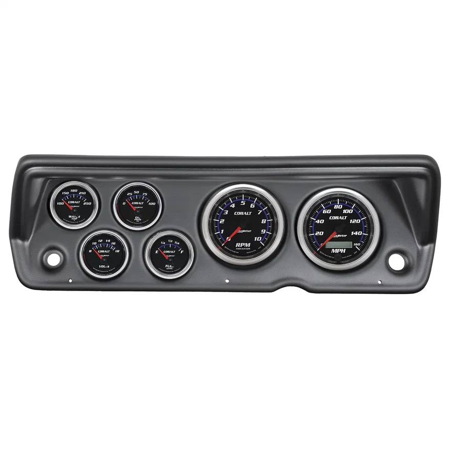 DIRECT FIT DASH KIT; ABODY/DUSTER/DEMON/DART 70-76; RPM/MPH/FUEL/OILP/WTMP/BAT;