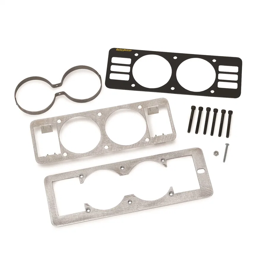 GAUGE MOUNT; GAUGE CAGE W/VENTS; DUAL; 2 5/8in.; BLACK; MUSTANG 87-93 FOX