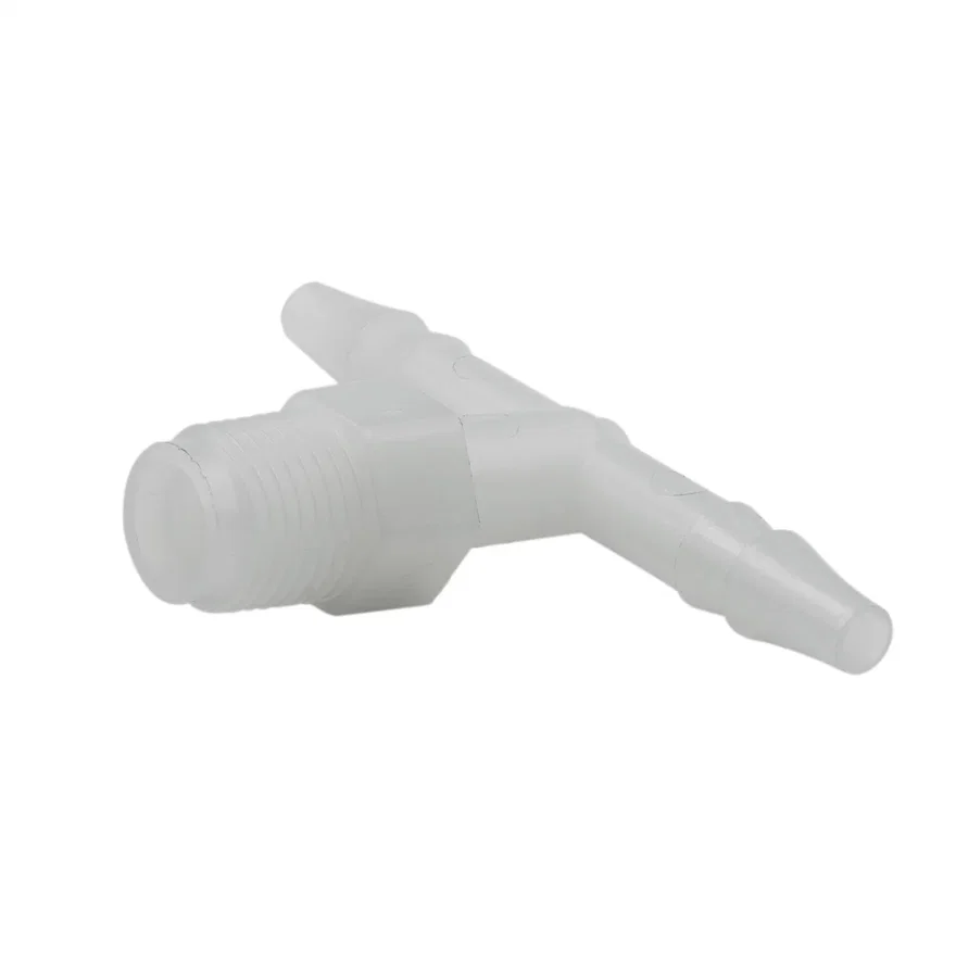 FITTING; TEE; 1/4in. HOSE BARB TO 1/8in. NPT MALE; PLASTIC