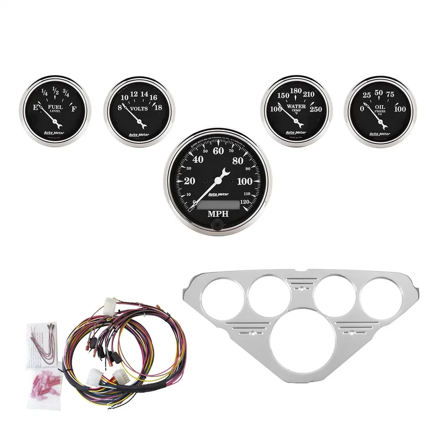 DIRECT FIT DASH KIT; CHEVY TRUCK 55-59; MPH/FUEL/OILP/WTMP/BAT; OTB