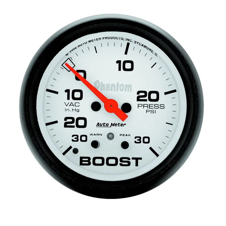 GAUGE; VAC/BOOST; 2 5/8in.; 30INHG-30PSI; DIGITAL STEPPER MOTOR; PHANTOM