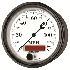 GAUGE; SPEEDOMETER; 3 3/8in.; 120MPH; ELEC. PROG. W/LCD ODO; OLD TYME WHT II image 3