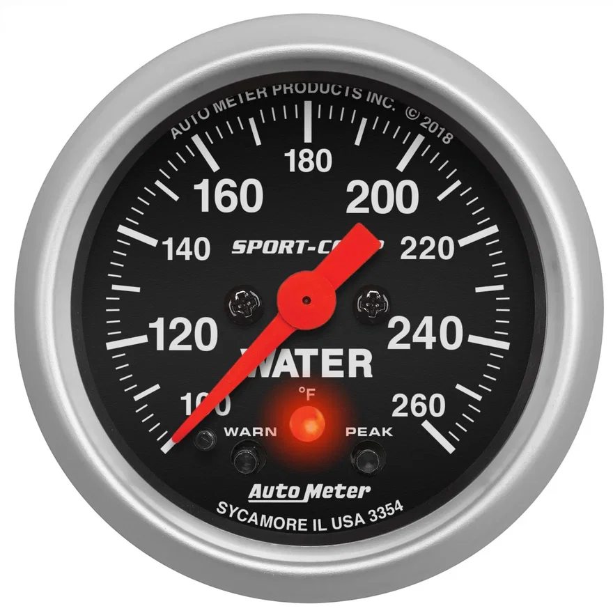 GAUGE; WATER TEMP; 2 1/16in.; 260deg.F; DIGITAL STEPPER MOTOR W/PK/WRN; SPORT-CO