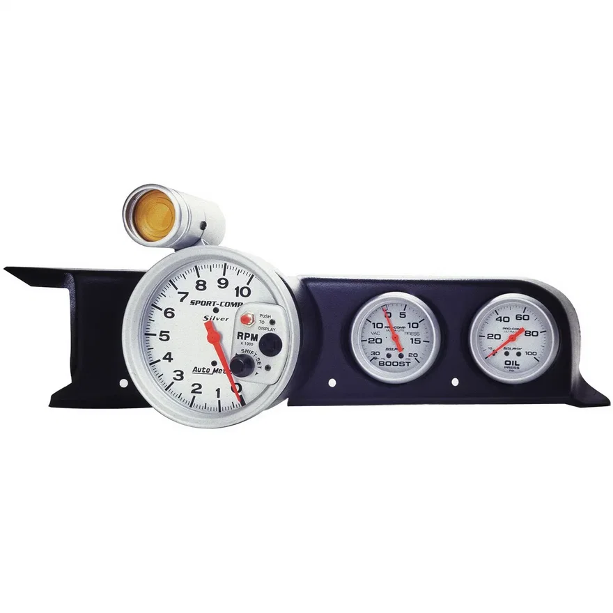 GAUGE MOUNT; DASH TOP; TRIPLE; (5in. PEDESTAL TACH; 2 5/8in.X2); MUSTANG 87-93 F