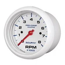 GAUGE; TACHOMETER; 3 3/8in.; 8K RPM; MARINE WHITE image 2