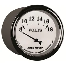 GAUGE; VOLTMETER; 2 1/16in.; 18V; ELEC; OLD TYME WHITE II image 6