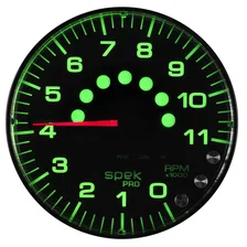 GAUGE; TACHOMETER; 5in.; 11K RPM; W/SHIFT LIGHT/PEAK MEM; BLACK/BLACK; SPEK-PRO image 3