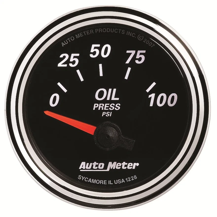 GAUGE; OIL PRESS; 2 1/16in.; 100PSI; ELEC; DESIGNER BLACK II